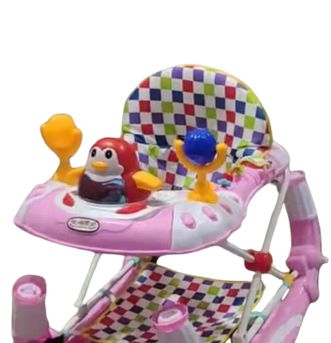 Imported Baby Walker 3 in 1 Color Pink With Music, Rattle And Push Handle #19709