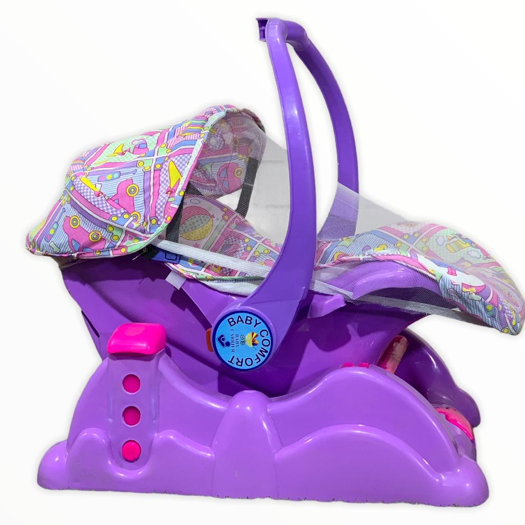 Mama Love Multi Factional Baby Swing 3 in 1 Carry Cot In Purple Color