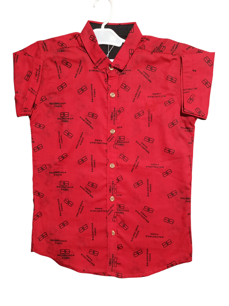 18 Size Red Colour Double Shirt Summer Season | Half Sleeve | Cotton | Kidsshop.PK | #19830