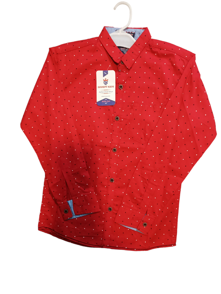 14 Size Red Colour Shirt Summer Season | Full Sleeve | Cotton | Kidsshop.PK | #19681