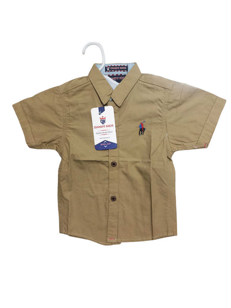 14 Size Brown Colour Shirt Summer Season | Half Sleeve | Cotton | Kidsshop.PK | #19143