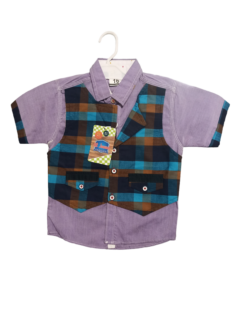 16 Size Purple Colour Shirt Summer Season | Half Sleeve | Cotton | Kidsshop.PK | #18638