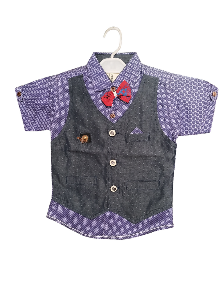 16 Size Purple Colour Shirt Summer Season | Half Sleeve | Cotton | Kidsshop.PK | #18611