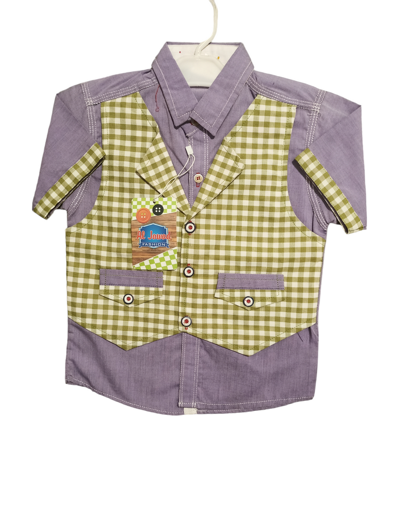 16 Size Green Colour Shirt Summer Season | Half Sleeve | Cotton | Kidsshop.PK | #18638