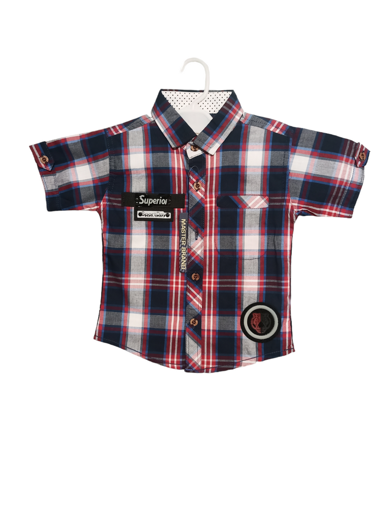 14 Size Black Check Colour Shirt Summer Season | Half Sleeve | Cotton | Kidsshop.PK | #18696