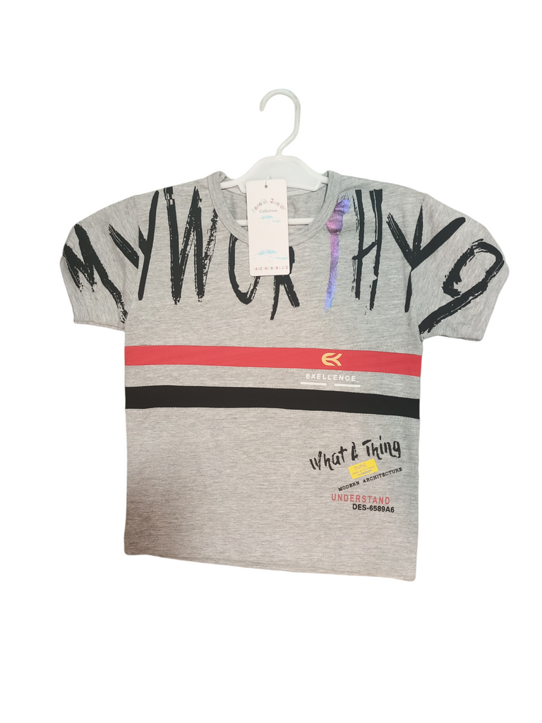 18 Size Grey Colour Shirt Summer Season | Half Sleeve | Blended | Kidsshop.PK | #18747