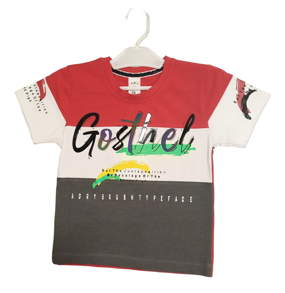 14 Size Grey Red Colour Shirt Summer Season | Half Sleeve | Blended | Kidsshop.PK | #18747