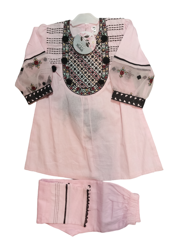 Medium Size Pink Colour Dress Summer Season | Full Sleeve | Loan | Kidsshop.PK | #18918