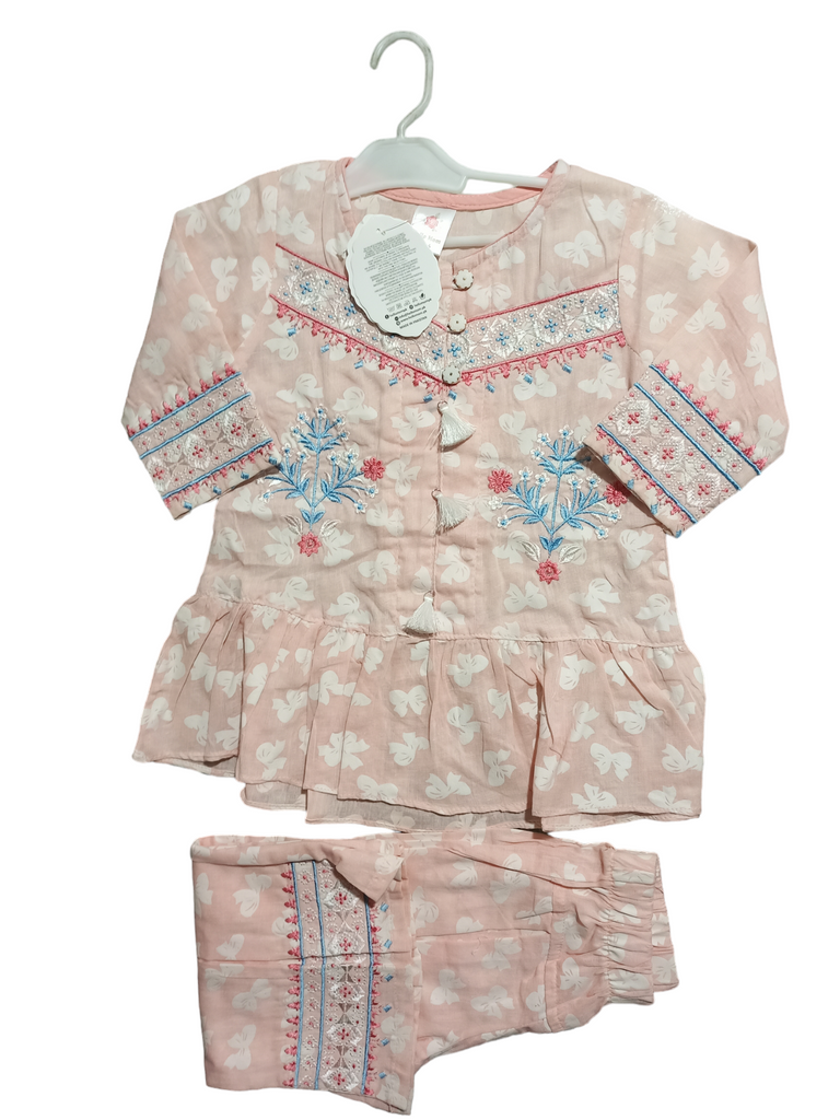 Medium Size Pink Colour Dress Summer Season | Full Sleeve | Cotton | Kidsshop.PK | #19817