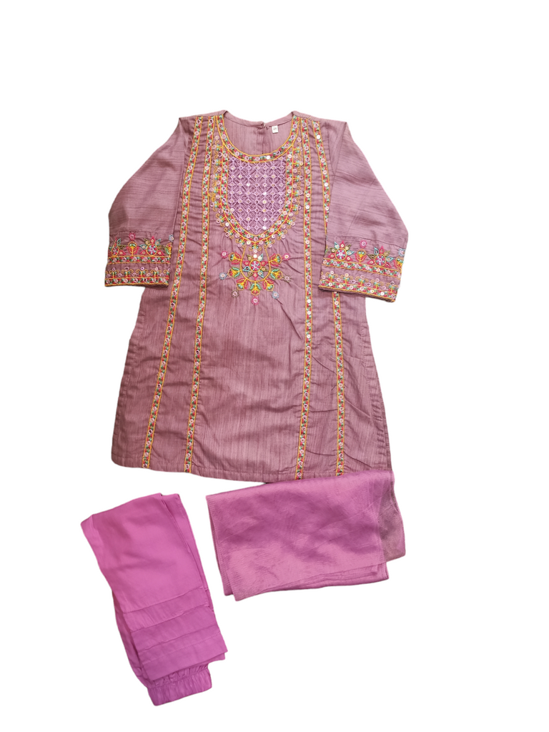 24 Size | Purple Colour Dress | Summer Season | Full Sleeve | Loan | Kidsshop.PK | #18793