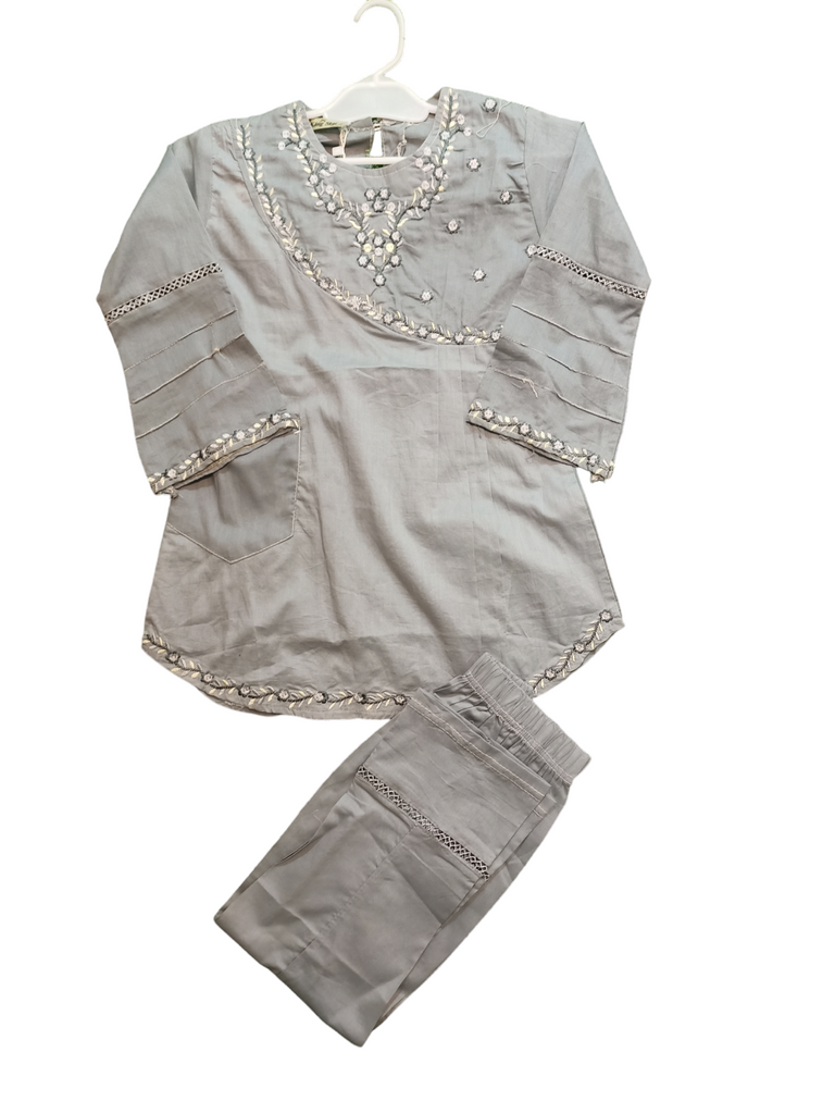 24 Size | Grey Colour Dress | Summer Season | Full Sleeve | Loan | Kidsshop.PK | #17291