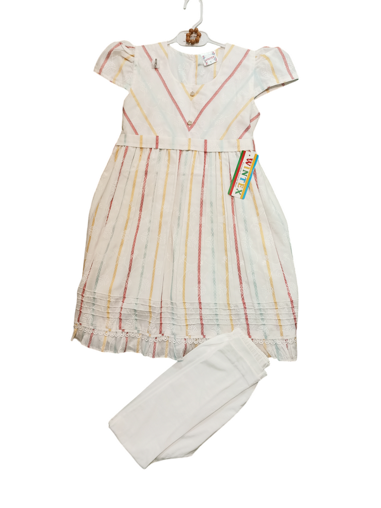 26 Size | White Colour Dress | Summer Season | Half Sleeve | Loan | Kidsshop.PK | #19204