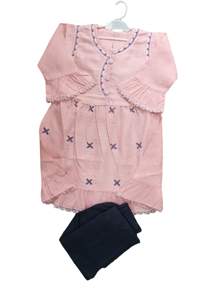 30 Size | Pink Colour Dress | Summer Season | Full Sleeve | Loan | Kidsshop.PK | #19747