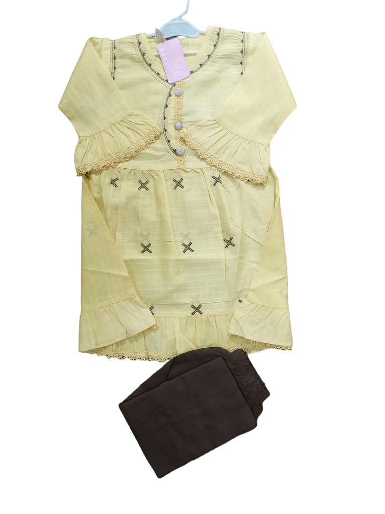 30 Size | Yellow Colour Dress | Summer Season | Full Sleeve | Loan | Kidsshop.PK | #19747